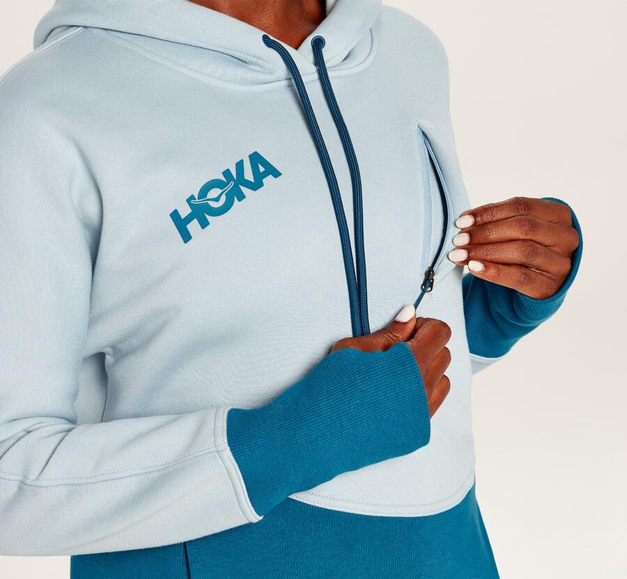 Hoka One One Womens Hoodie - Performance - Blue - JLPA53140